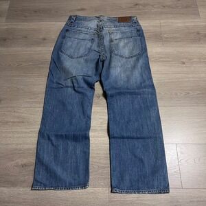 Arizona Premium Denim Men's Boot Cut Jeans Medium Wash Distressed Size 34x30